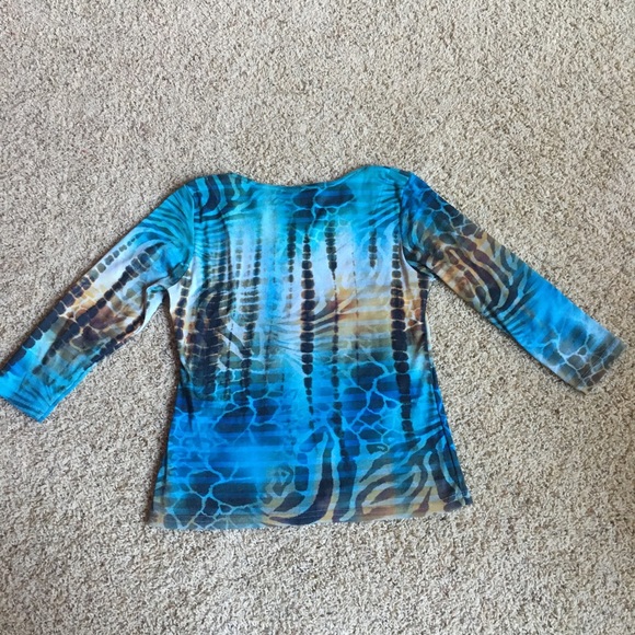 Impulse California 3/4 Sleeve Top Bejeweled SMALL - Picture 2 of 11